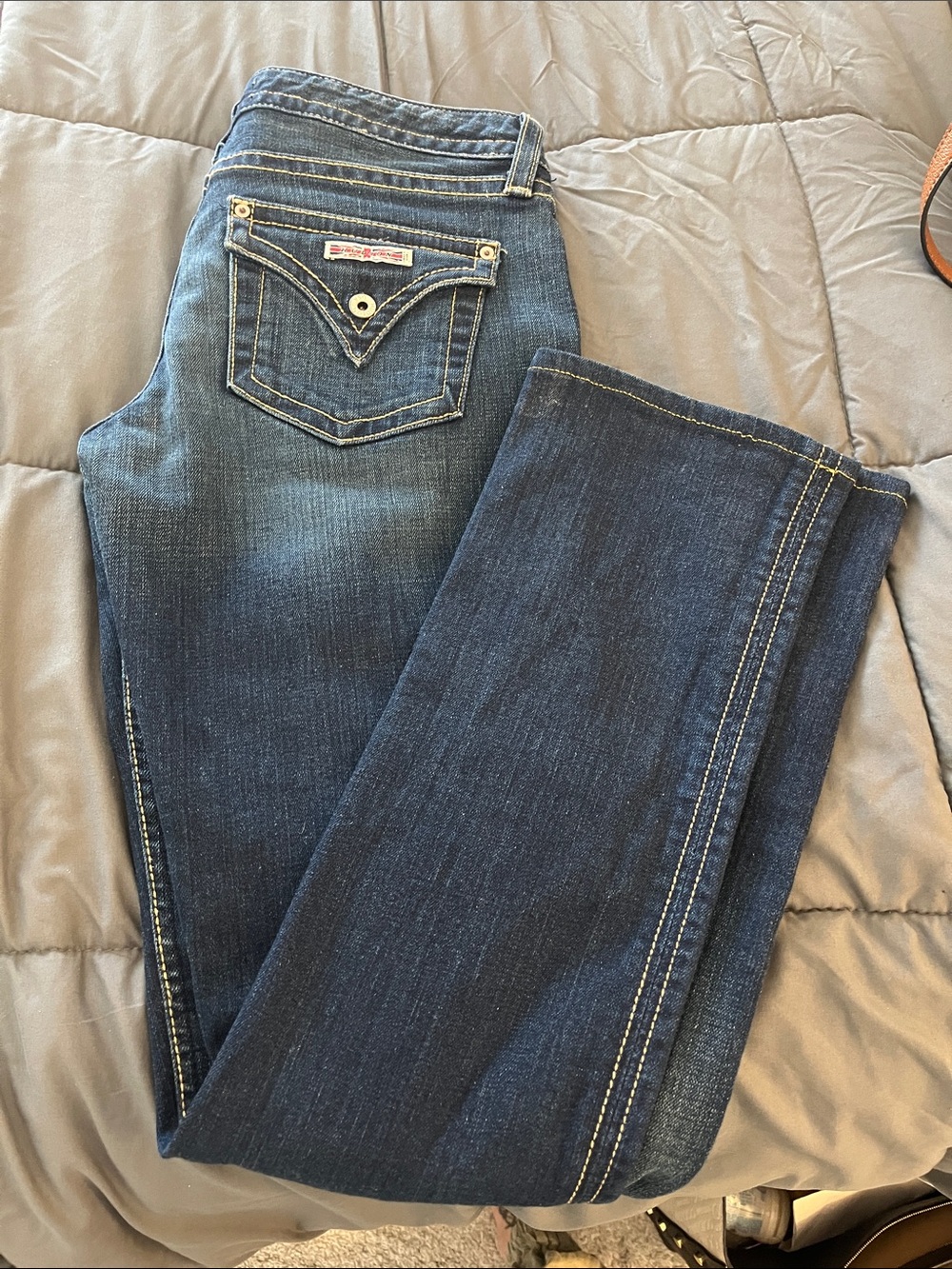 2 PAIRS .Hudson Jeans Dark Blue Straight-Leg Women's Jeans . Size 28